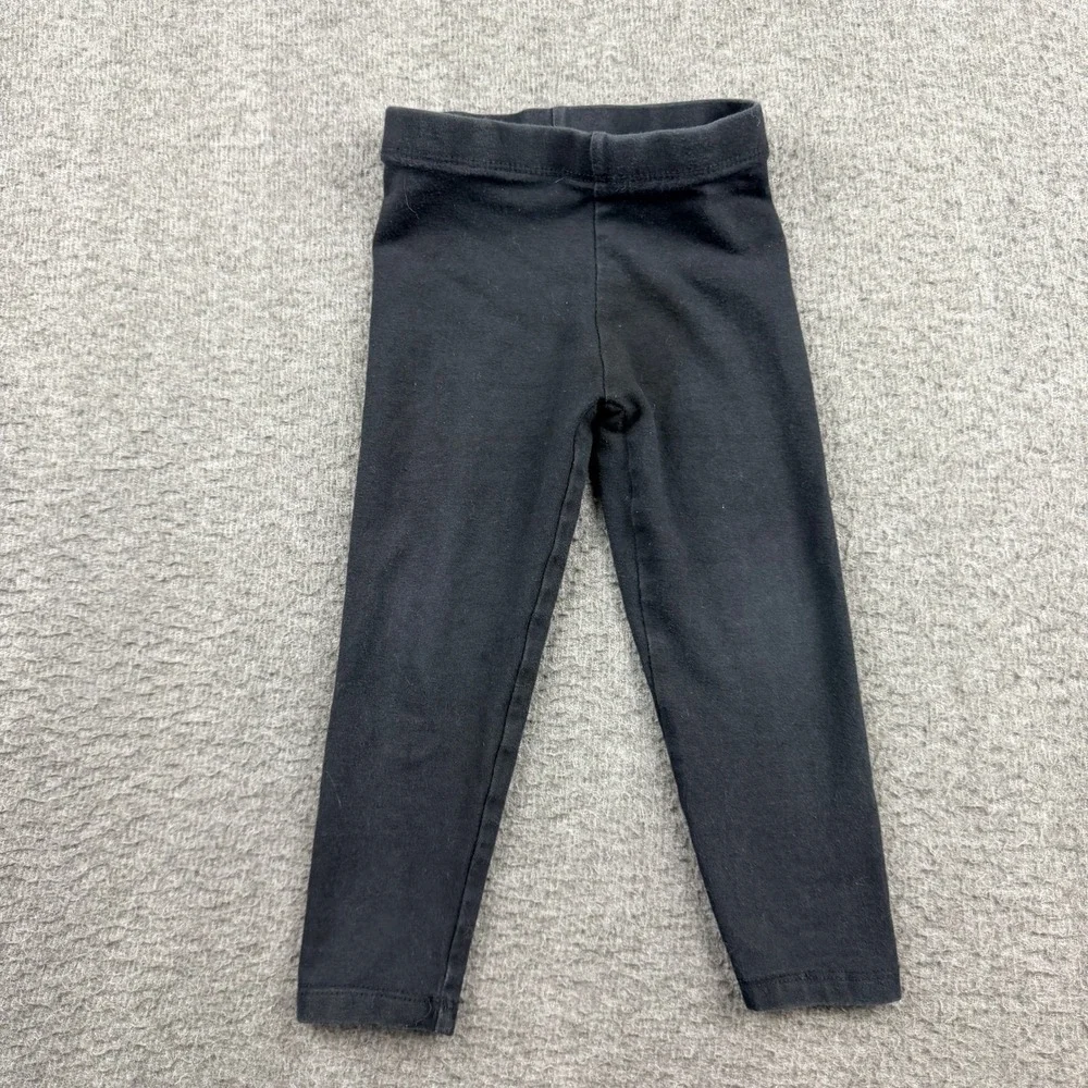 The Children's Place Black Leggings 2T Cotton‎ Blend Stretch Kids Pants